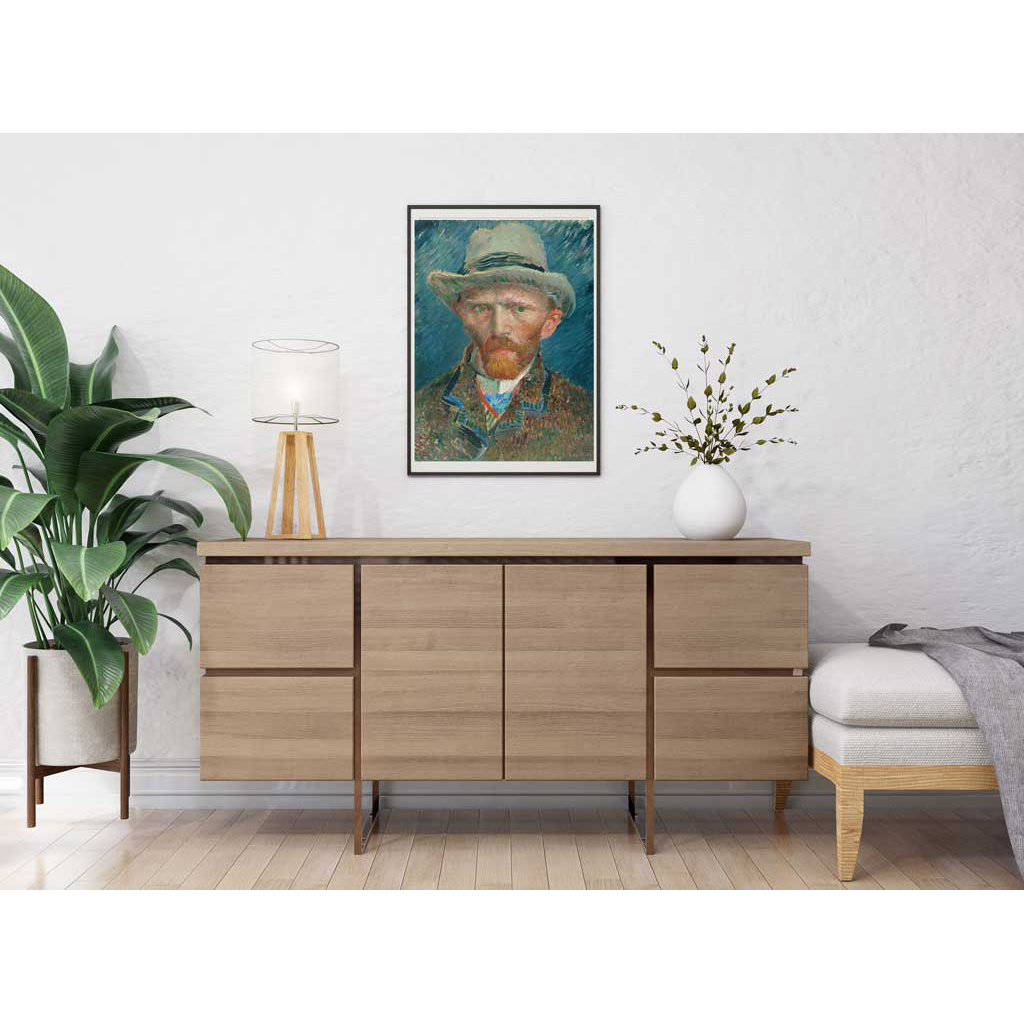 Poster Frame In Living Room Psd Mockup