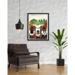 Poster Frame In Living Room Psd Mockup