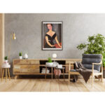 Poster Mockup With Vertical Frame On Empty Dark Concrete Wall In