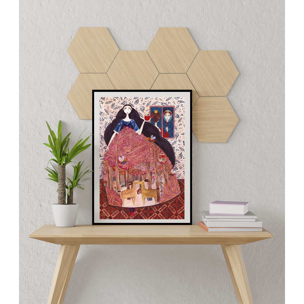 Poster Frame In Living Room Psd Mockup