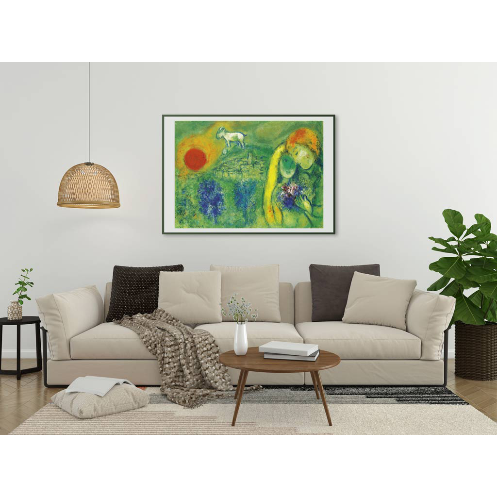 Poster Frame In Living Room Psd Mockup