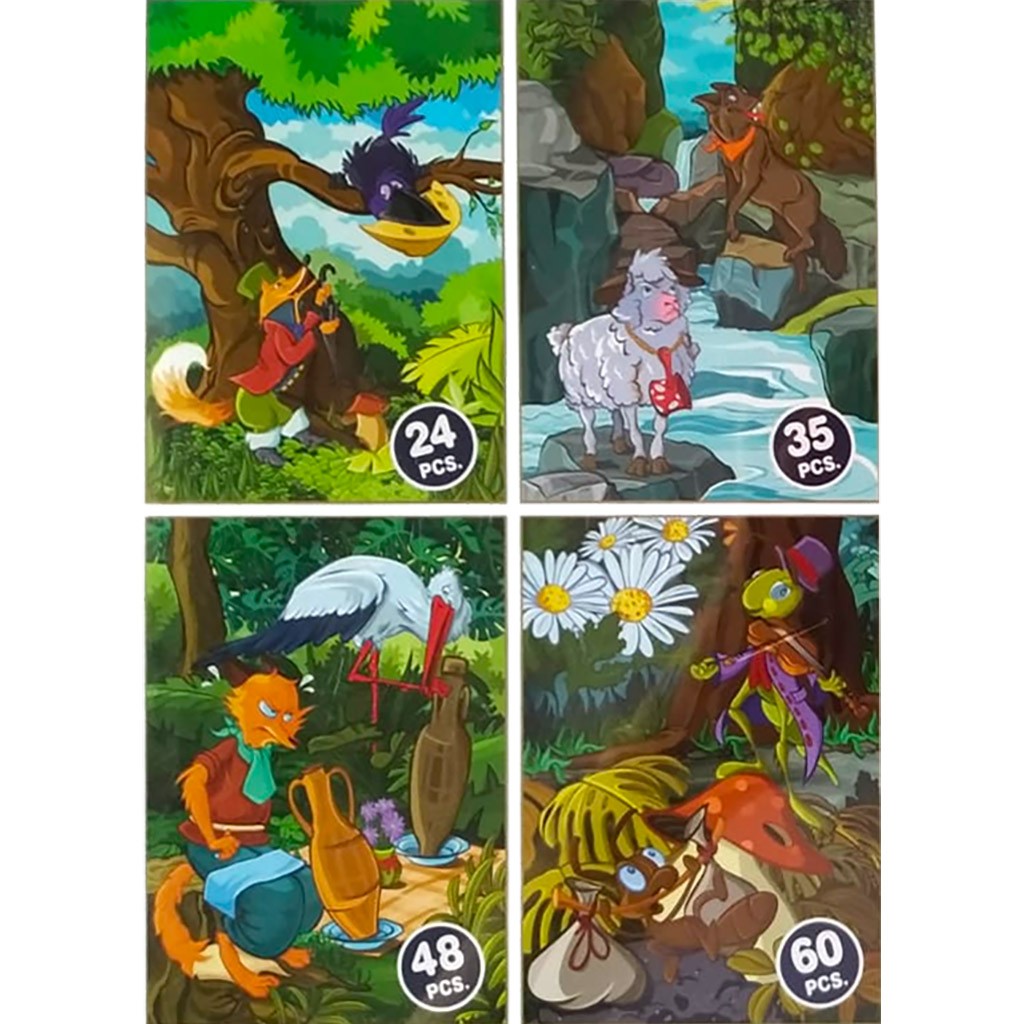 Puzzle Collection La Fontaine 4 Puzzle 24 35 48 60 Pezzi