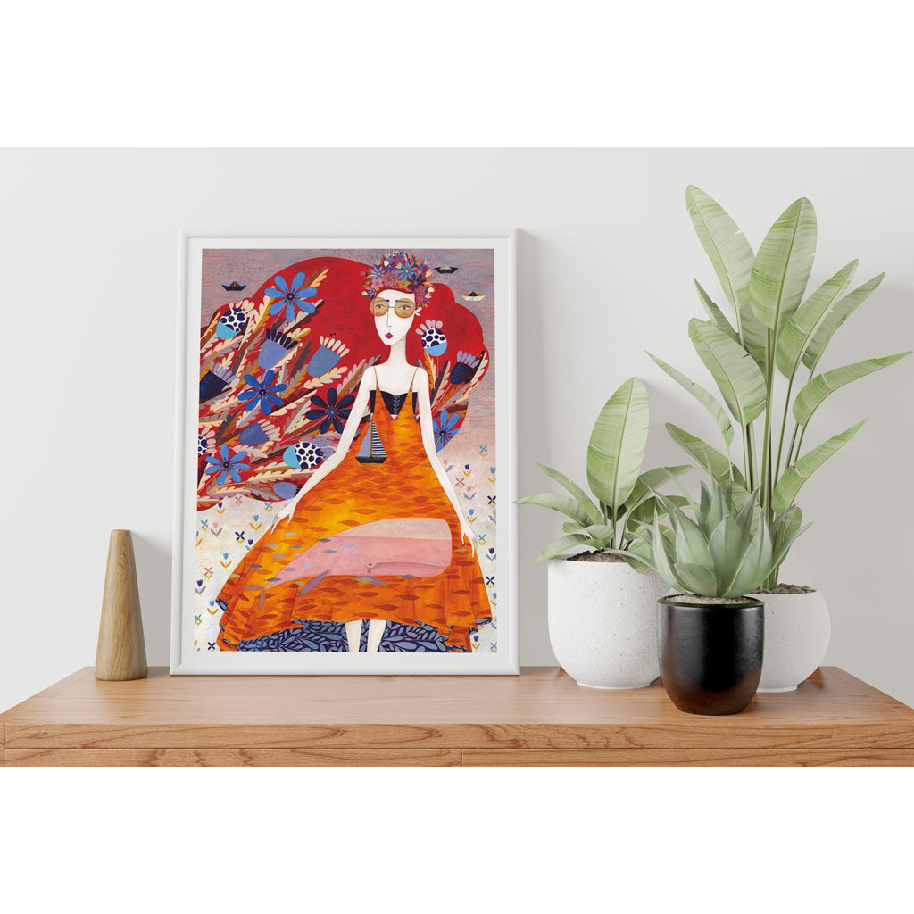 Poster Frame Mockup On The Wall With Plant