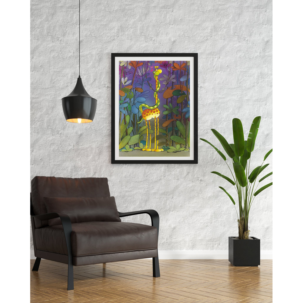 Poster Frame In Living Room Psd Mockup