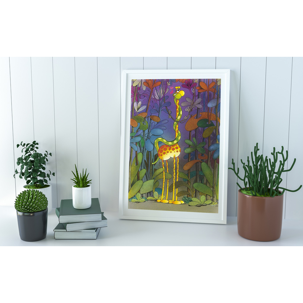 Poster Frame In Living Room Psd Mockup