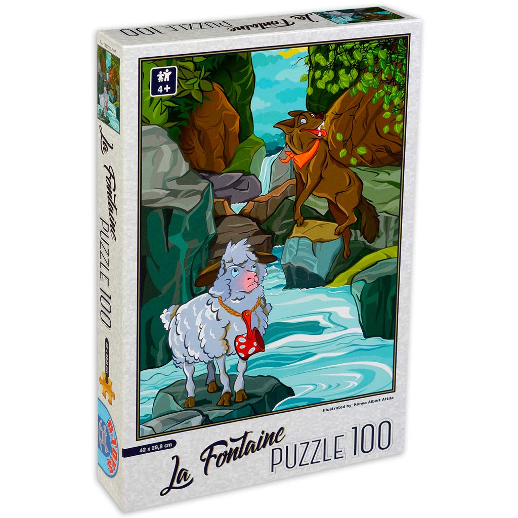 Puzzle Per Bambini 4 Anni 100 Pezzi Lupo Agnello Dtoys