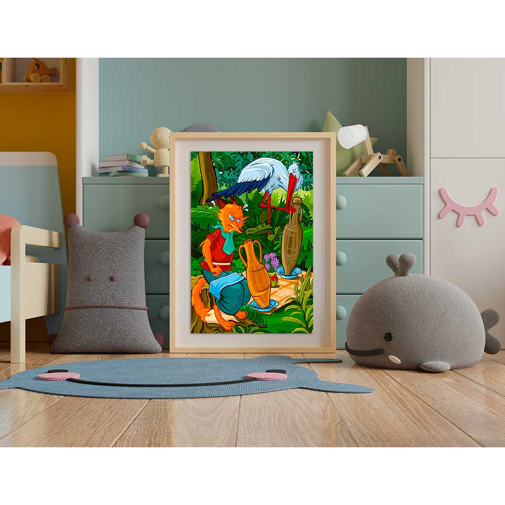 Puzzle Per Bambini 5 Anni 240 Pezzi La Volpe E La Cicogna Cornice